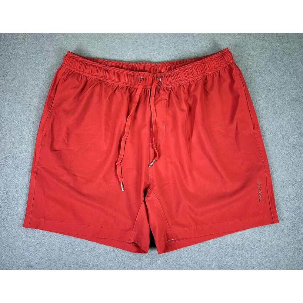 Bamboo Ave Shorts Mens 2XL Red Compression Lined Gym Training Lounge‎ Recycled